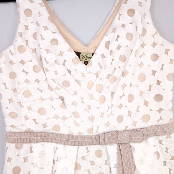 Anthropologie Eva Franco Fit & Flare Dress Size 6 Lace Overlay Light Academia - Picture 8 of 12